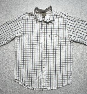 Beretta Men's XL Long Sleeve Plaid Button Down Shirt Beige Blue Red RN 103833